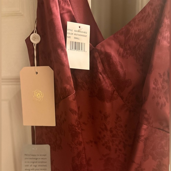 WAYF Rosetta V- Neck Satin Dress - Picture 2 of 3